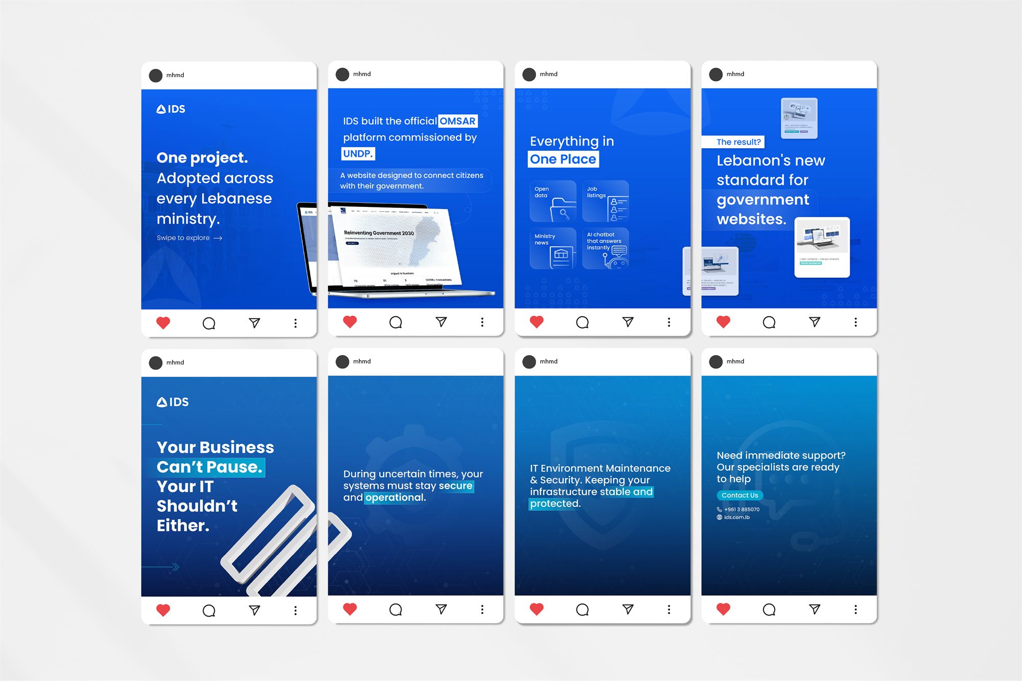 IDS corporate and OMSAR project carousel posts